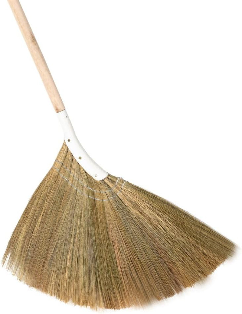 Natural Broom – Indoor Grass Broom – Long Handle Broomstick for House, Garage, O