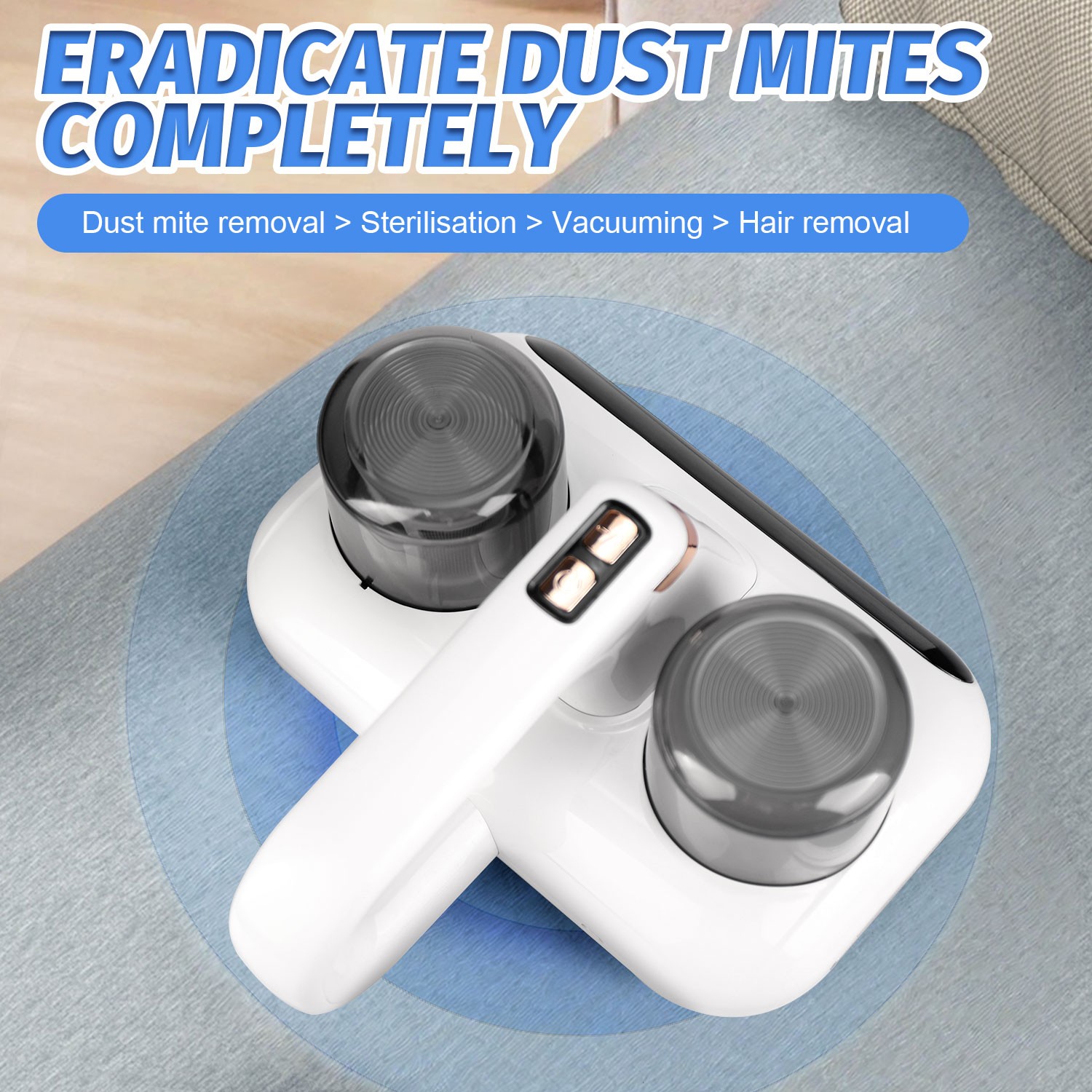 Cordless UV Mattress Vacuum Cleaner Handheld Mite Removal Machine Strong Suction