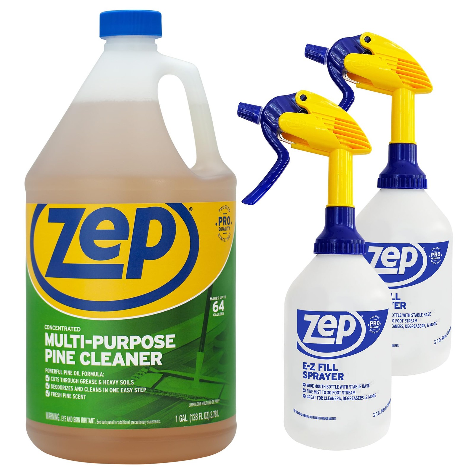 Zep Concentrated Multi-Purpose Pine Cleaner – Cut 42.67 Fl Oz (Pack of 3)