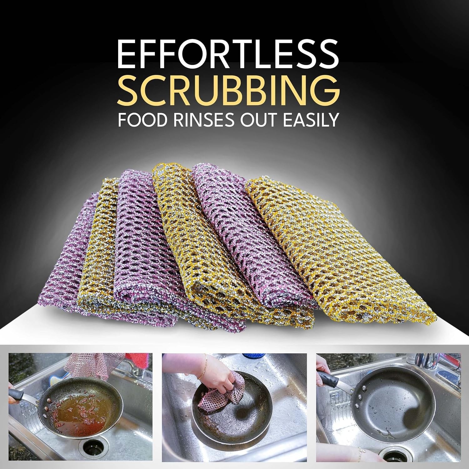 Non-Scratch Dish Scrubbers 24 Pcs – Odor-Free & Durable