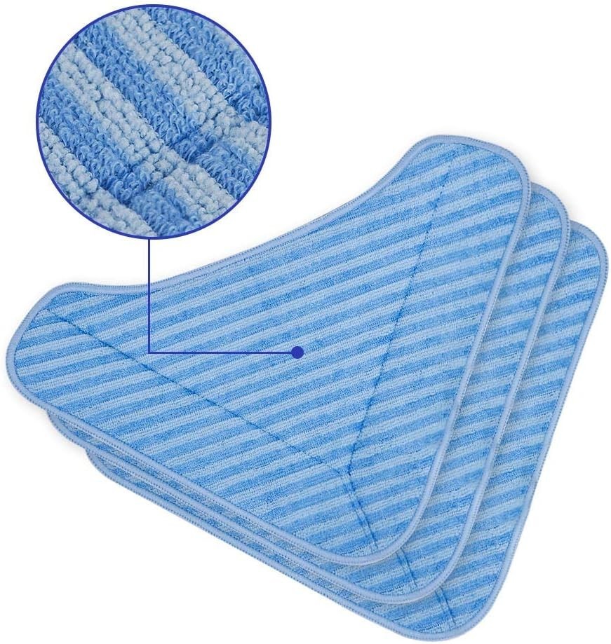 6-Pack Microfiber Replacement Mop Pads for PureClean & Compatible Steam Cleaners