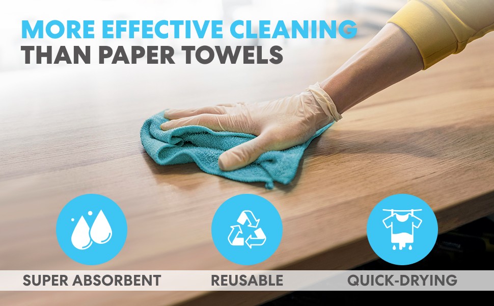 Simpli-Magic Cotton Wash Cloths 12″x12″ (50 Pack) – Highly Absorbent Soft Towels