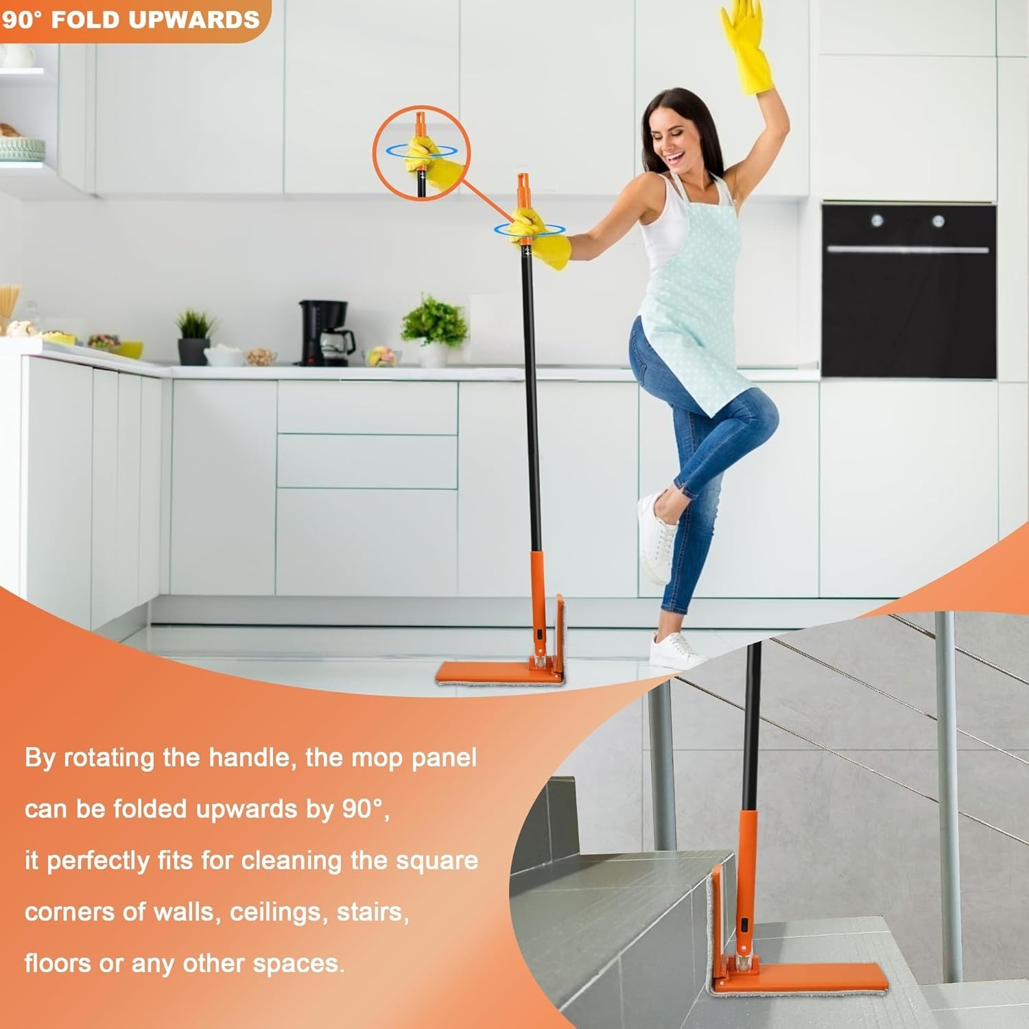Effective Floor Dust Mop with Hang Hook – Perfect for Vinyl & Tile Cleaning