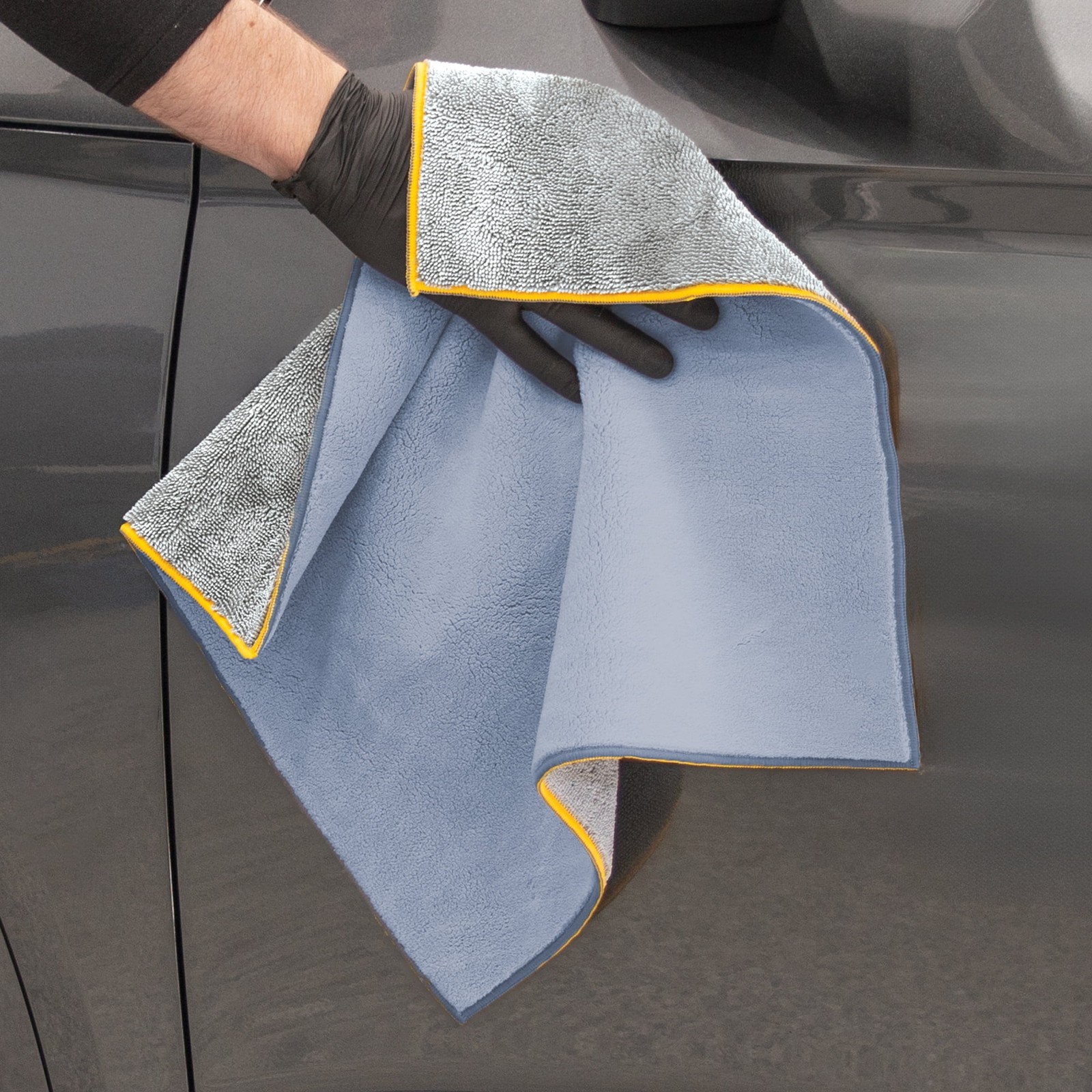 (2pack)18×18 Inch Twisted Terry Coral Fleece Microfiber Car Cleaner Towels,2Pack