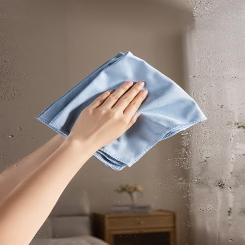 Microfiber Glass Cleaning Cloth 8 Pack, 16 Inch X 12 12“ X 16” – 8 Pack Blue