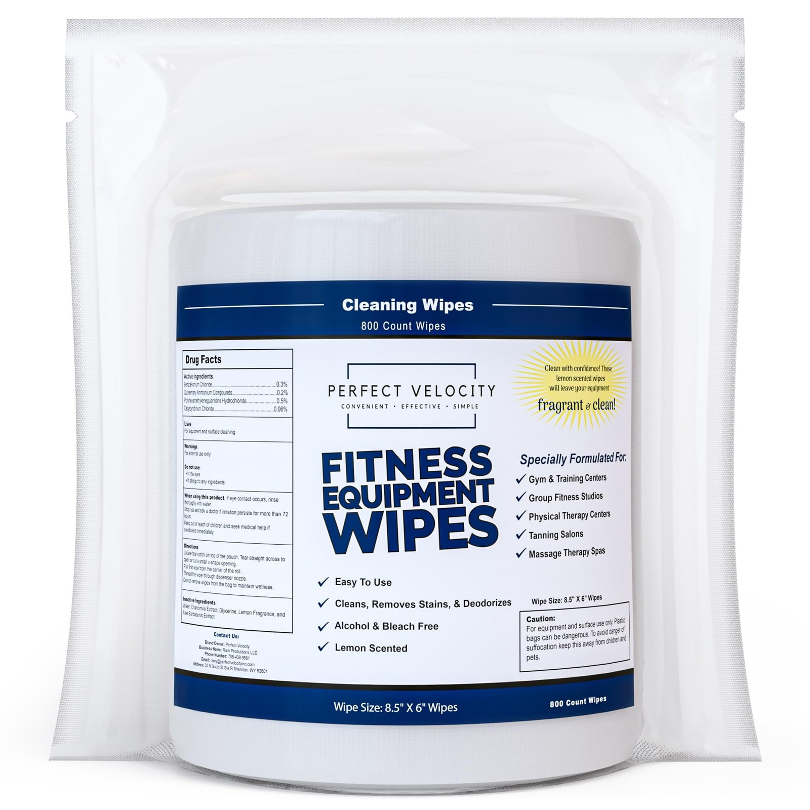 Fitness Gym Equipment Wipes – 4 Rolls of 800 Pre-Moistened Cleaning Refill We…