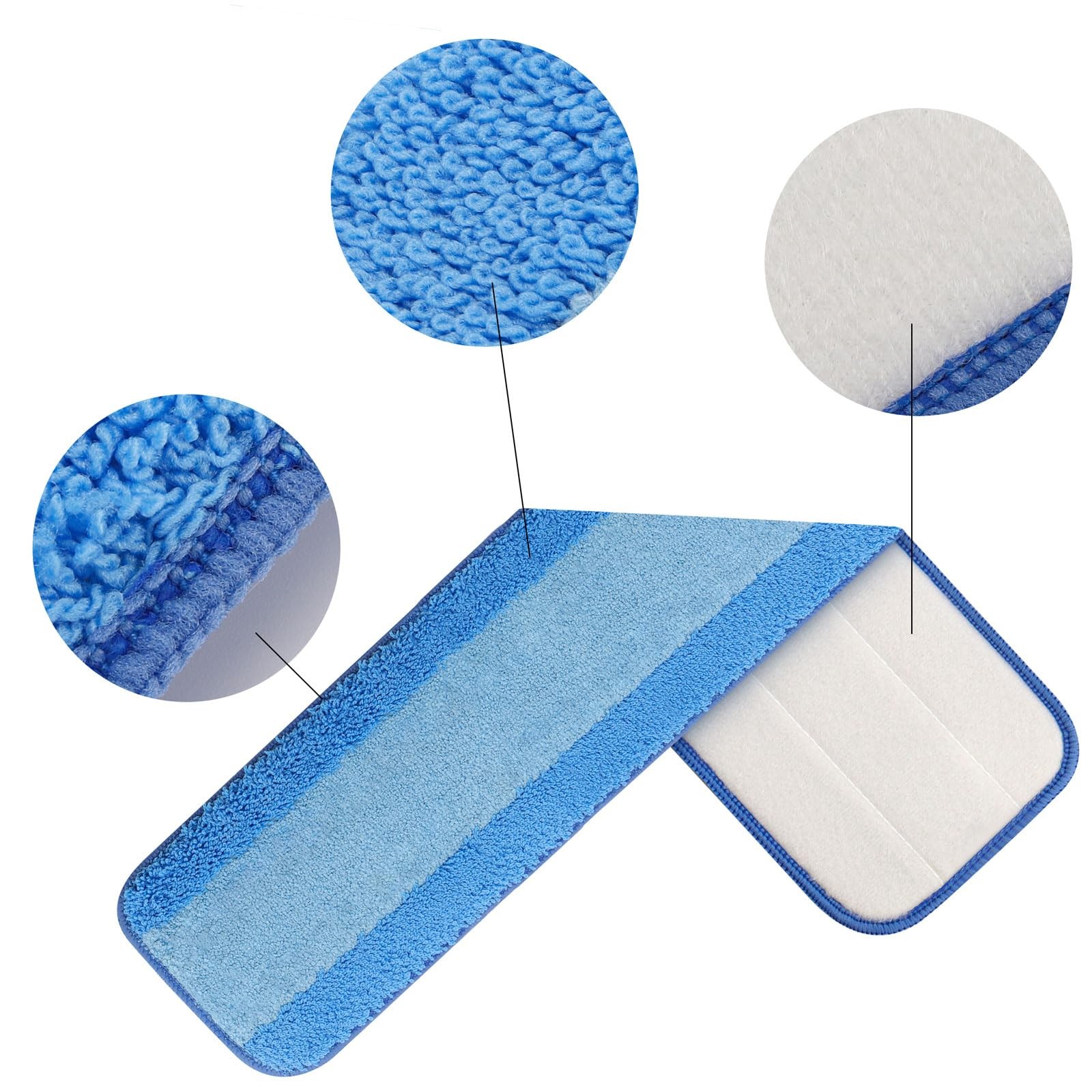 15 PCS 18 Inch Microfiber Cleaning Pads for Bona Mop, Reusable Mop Pad Refill…