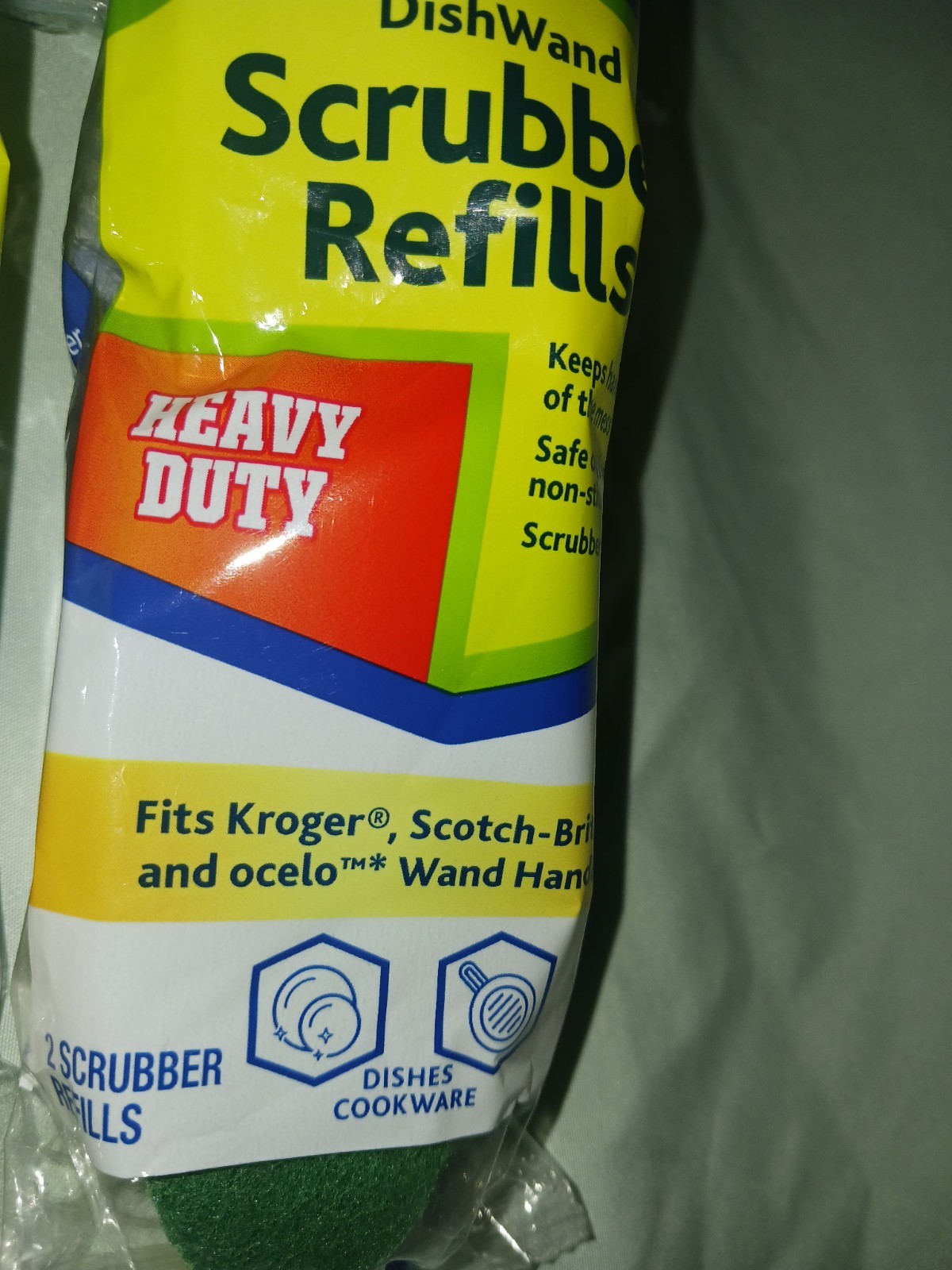 DishWand Scrubber Refills. Fits Kroger, Scotch Brite, Ocelo Handles. 10pcs. New