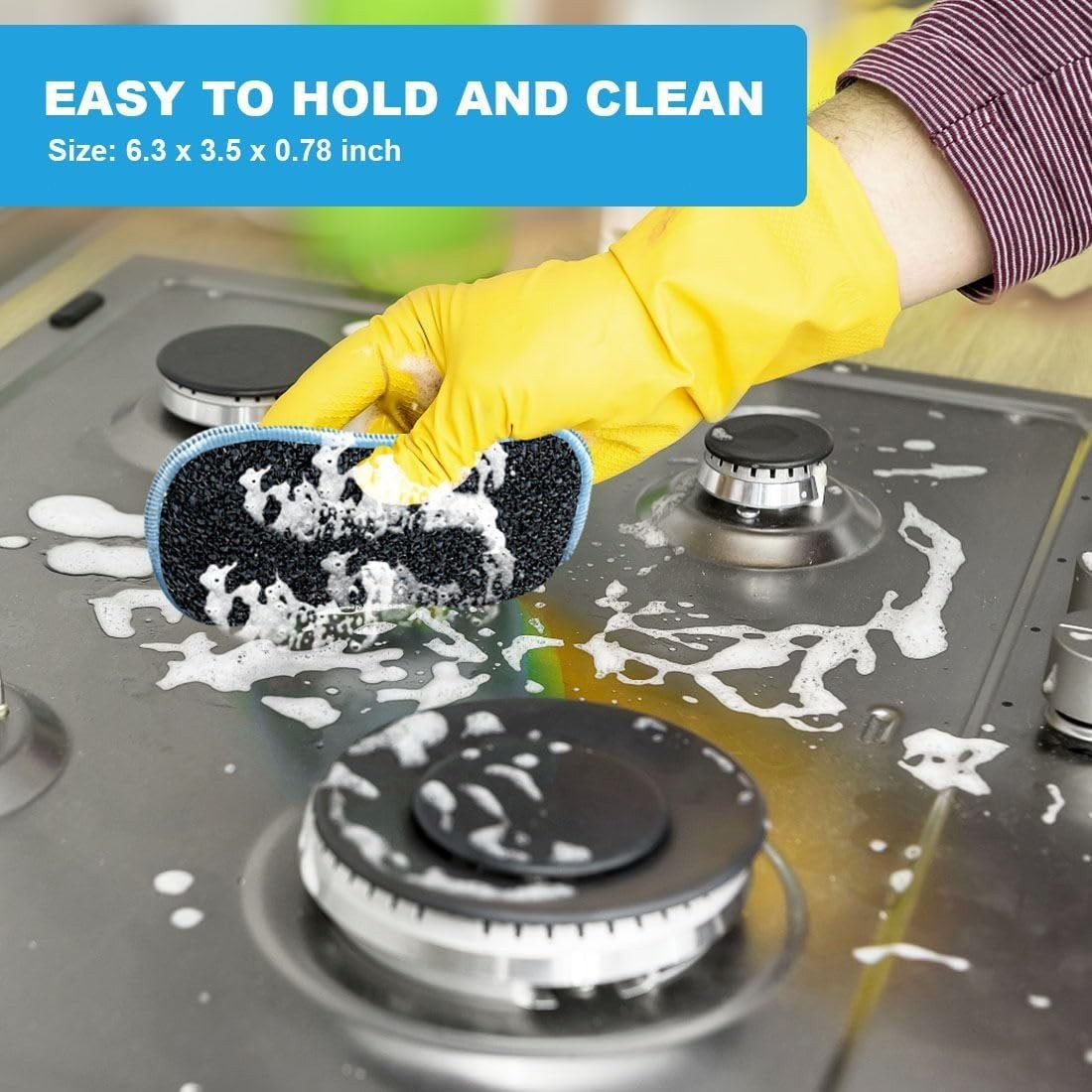Cleaning Sponge Set Microfiber Scrub Sponge Dual-Sided Kitchen Dish Pans 12 Pack