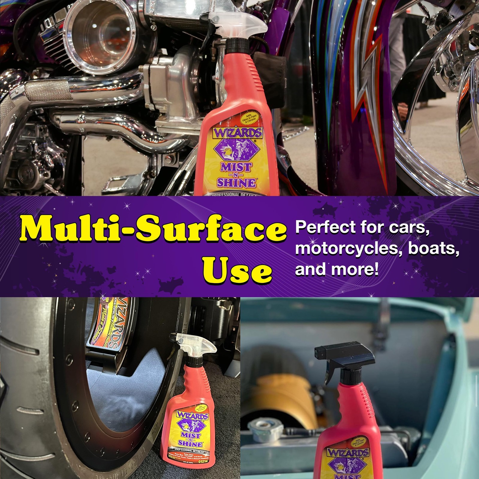 Wizards Mist-N-Shine Detail Spray – 22 Oz – 22 Fl (Pack of 1), Black