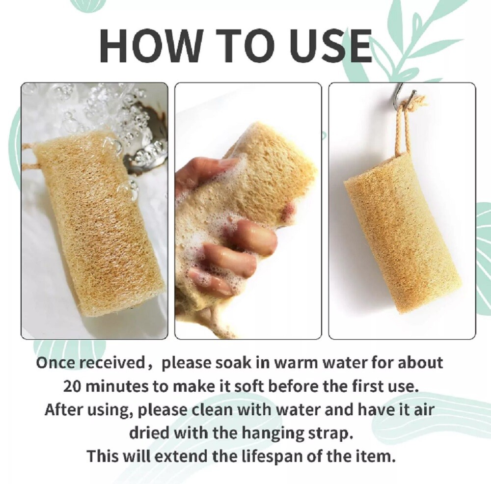 4 Eco-Friendly Natural Loofah Kitchen Sponges – Biodegradable Dishwashing Sponge
