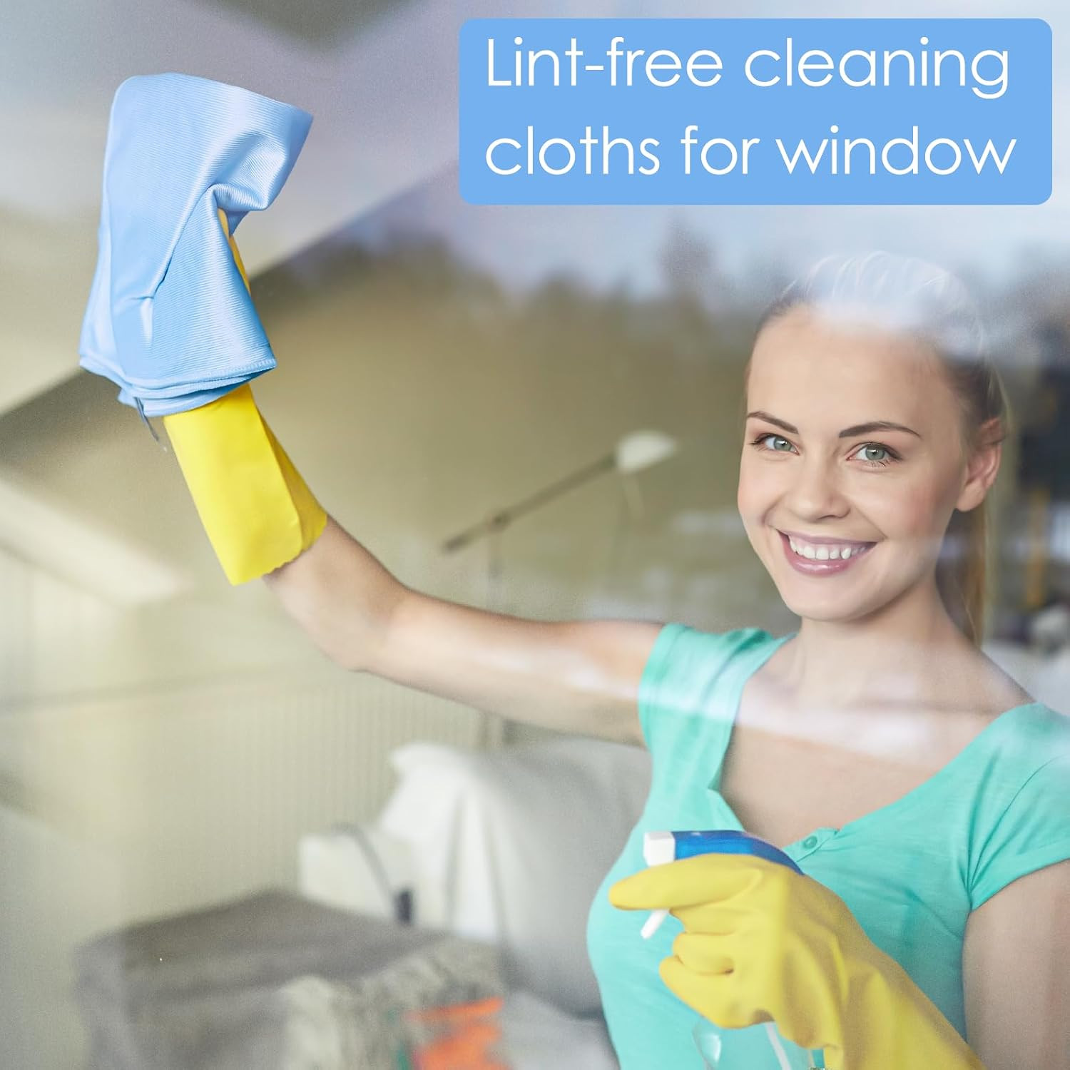 24 Pack Microfiber Glass Cleaning Cloth 16 Inch X 16 Inch Polishing Cloths