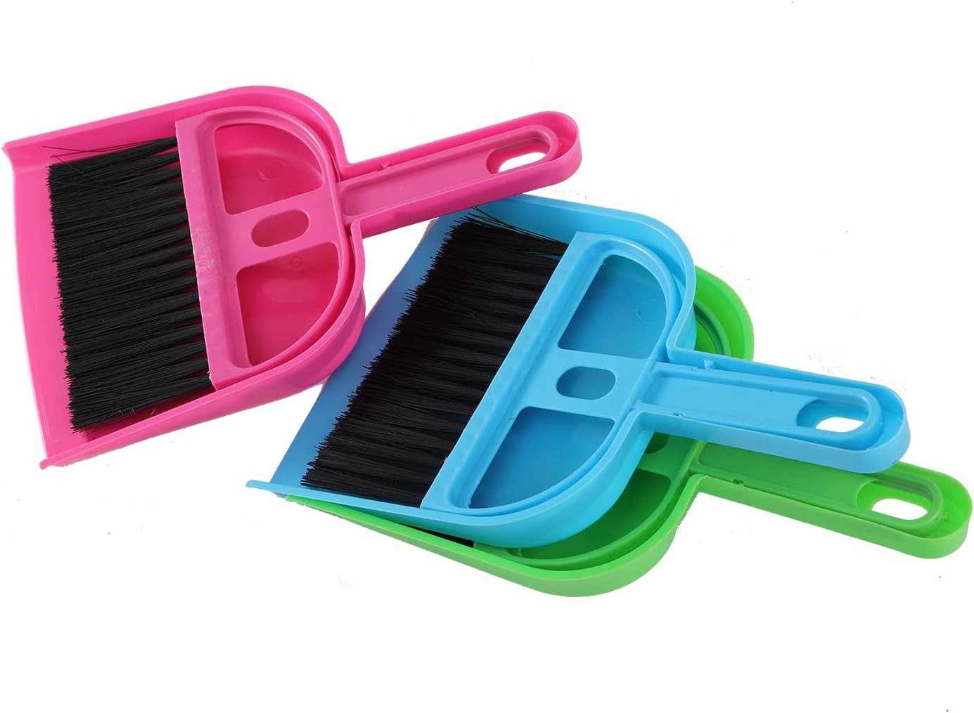 TOPZEA 6 Pack Mini Dust Pan and Brush Set, Pink, Blue, Multicolor, Green
