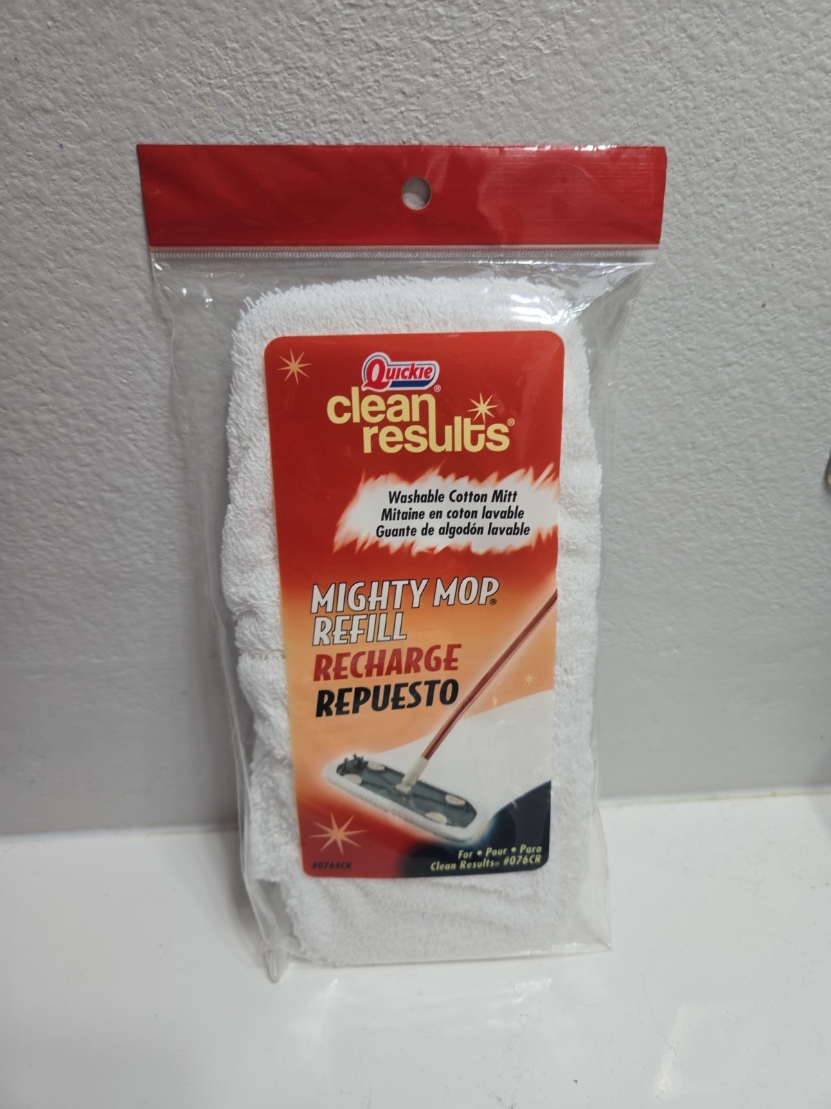 QUICKIE Clean Results MIGHTY MOP Refill Recharge Washable Cotton Mitt 0764CR