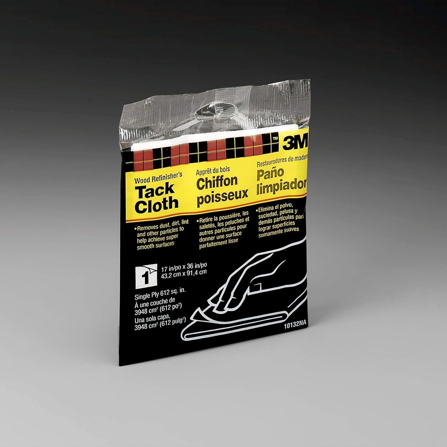 3M Tack Cloth, 17 x 36-in Single Ply 48, Remove particles Dust,Dirt and Lint 1Pk