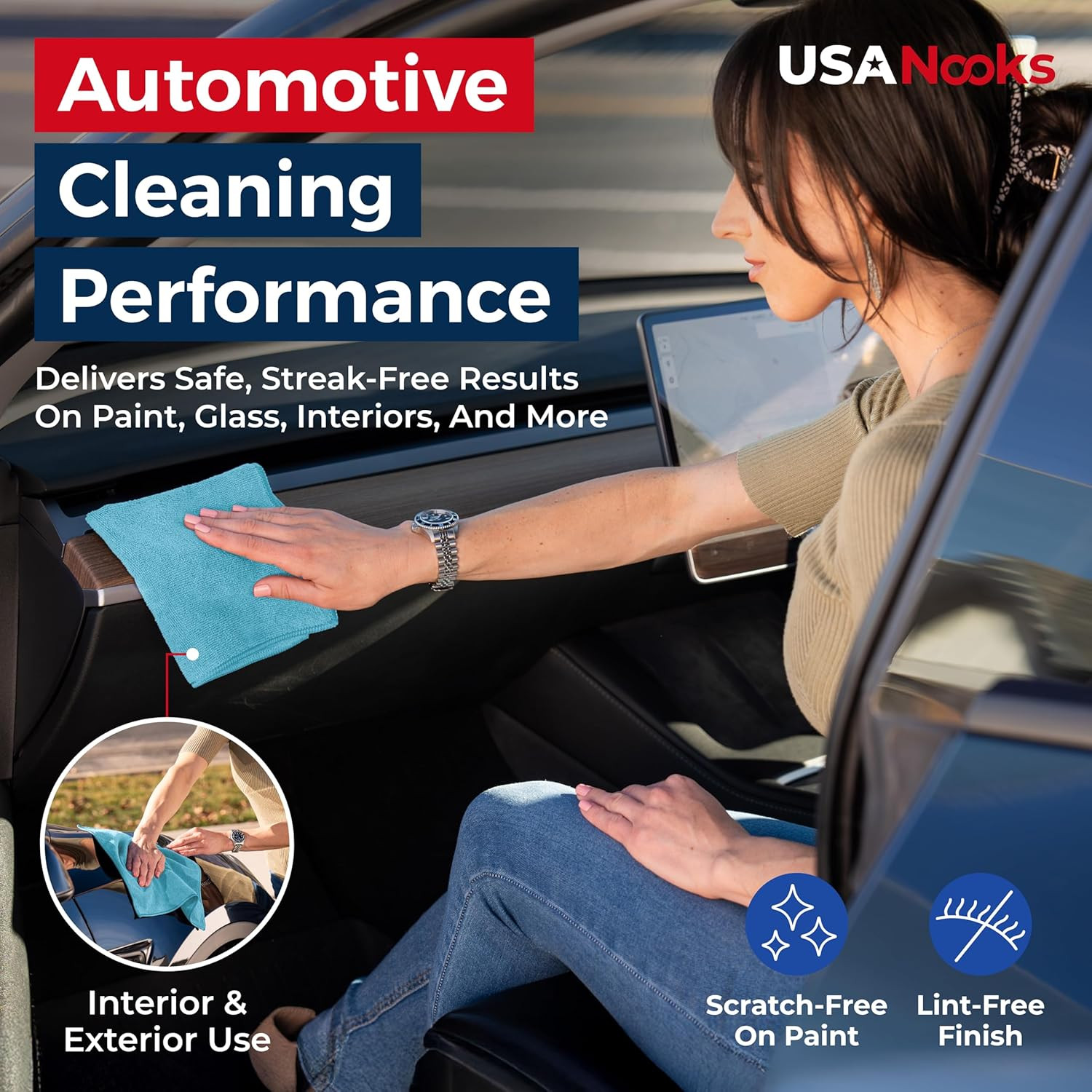 USANOOKS Microfiber Cleaning Cloth – Turq – 12Pcs (12.5X12.5 Inch) High Performa
