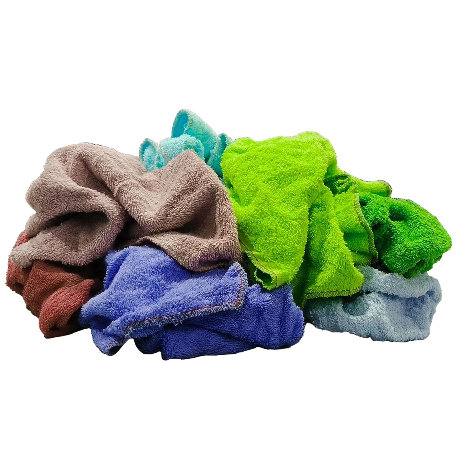New Color Terry Towel Rags for Cleaning – 50 lbs. Case 2×25 lbs. Compressed Bags