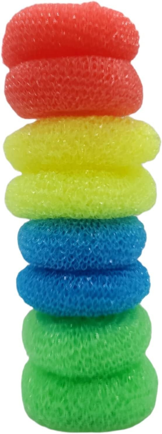 8PCS Scrubbing Pads Non Scratch Dish Scrubber Round Scouring Pad Assorted Color