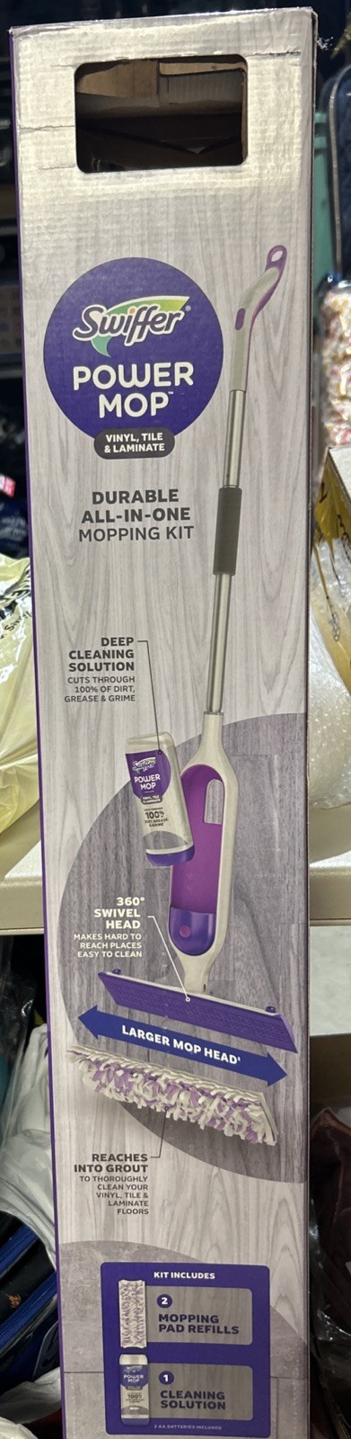 Swiffer Power Mop Floor Cleaner Vinyl Tile Laminate Kit Pads Solution New