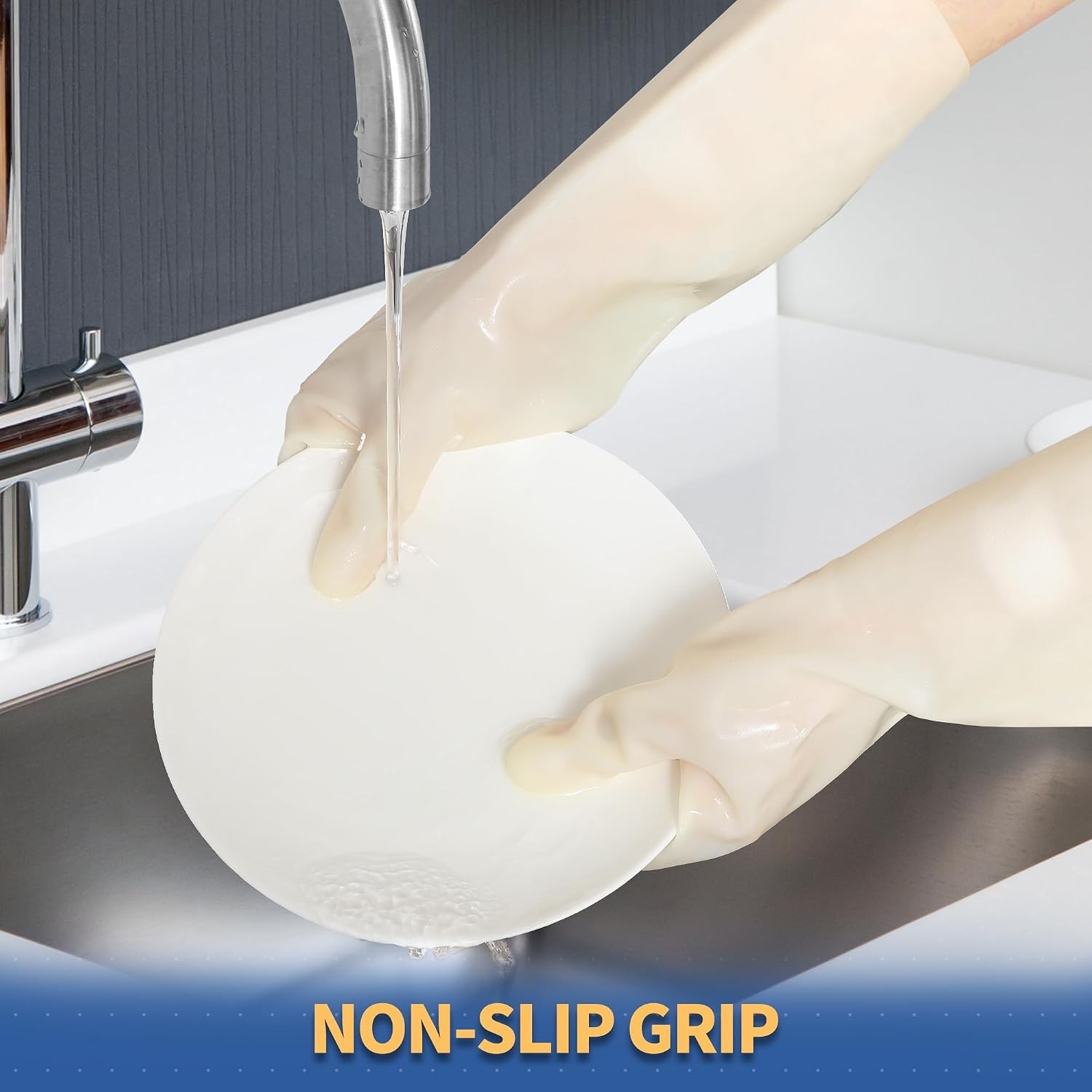 Large Waterproof Nitrile Cleaning Gloves – Durable, Comfortable, 6 Pair Set