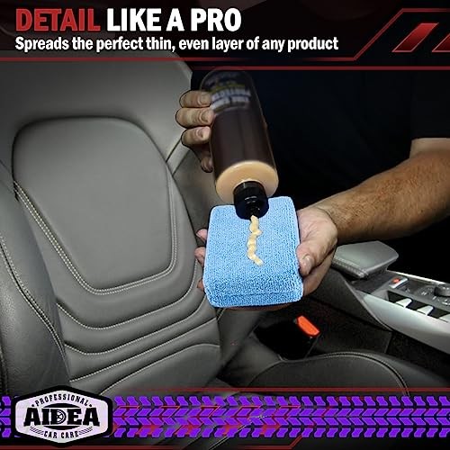 Microfiber Applicator Pad-8Pack, Car Wash Sponge, Premium 8 PK Light Blue