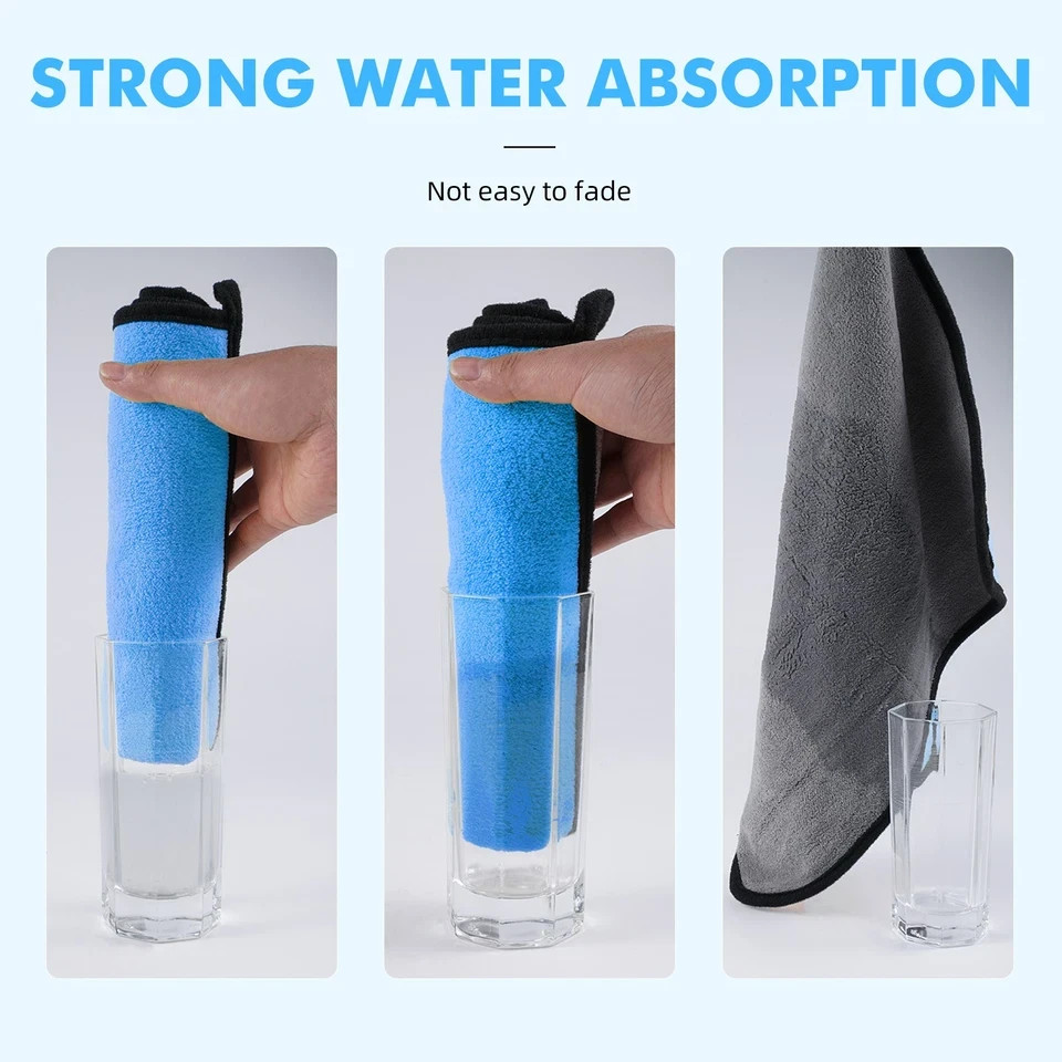 3PCS Microfiber Cleaning Cloth Towel Rag Car Polishing No Scratch Auto Detailing