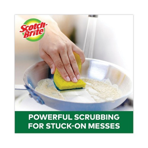 Scotch-Brite Heavy-Duty Scrub Sponge, 4.5×2.7, 0.6″ Thick, Yellow/Green, 6/Pack