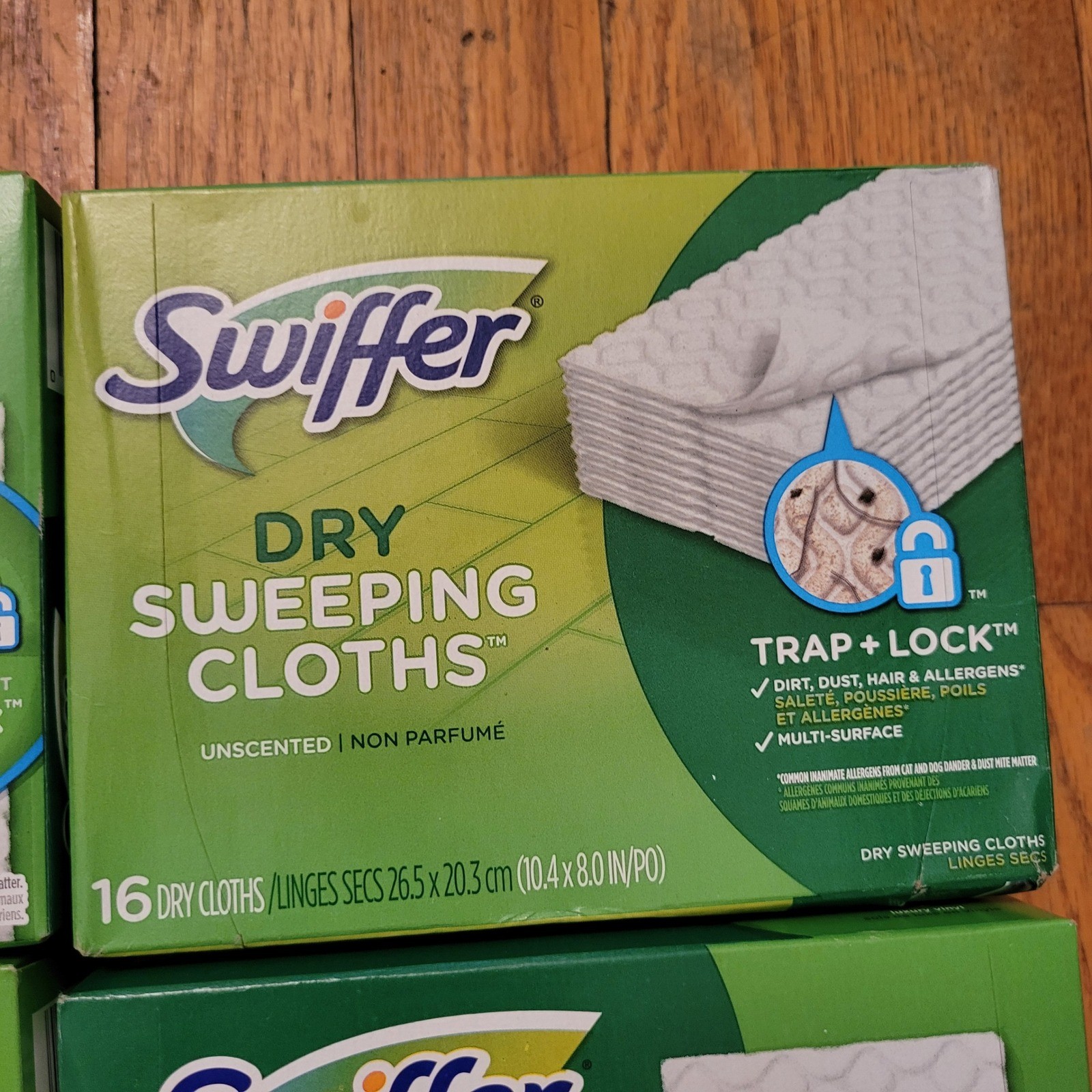 4 Swiffer 16ct Dry Sweeping Dry Cloths White Unscented Trap Lock Refills NEW