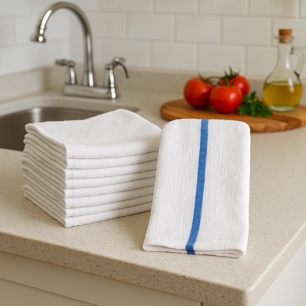 Bar Mop Towels – 12 Pack (16″x19″) – 100% Cotton High Absorbency Kitchen Towe…