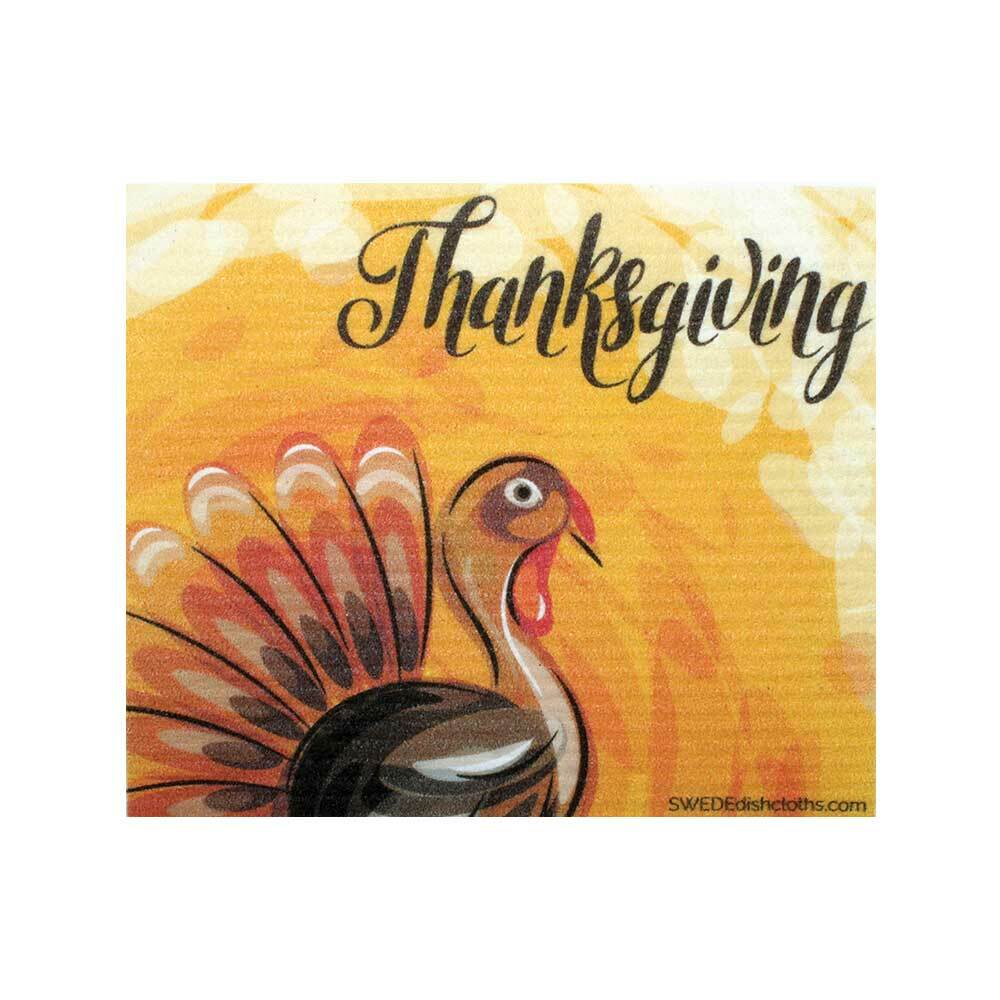 Mixed Thanksgiving “B” Set of 3 cloths Swedish Dishcloths (one of each design)
