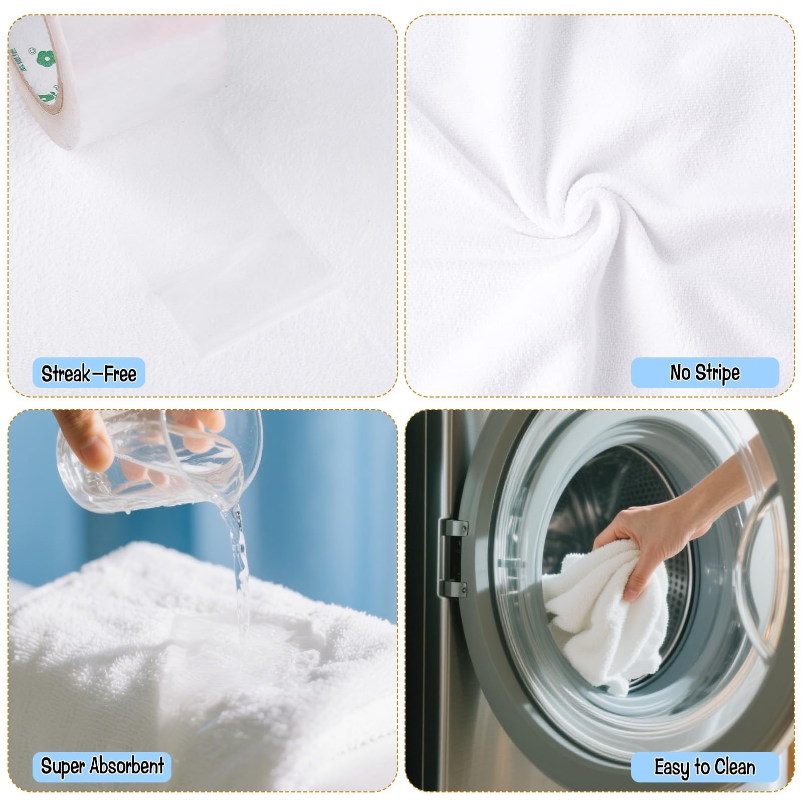 4 Pack Extra Large Microfiber Cleaning Cloths 20″x30″, Lint-Reusable Towels f…