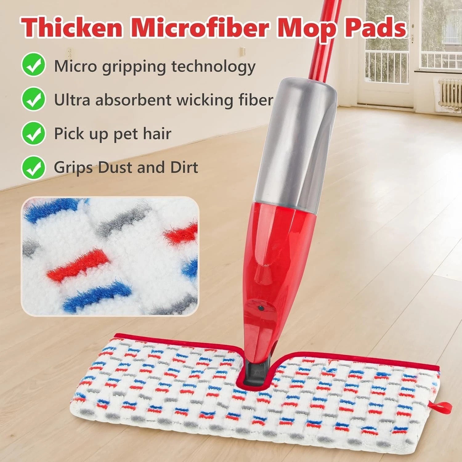 3-Pack Reusable Microfiber Mop Pads for O-Cedar ProMist Max – Dual-sided Design