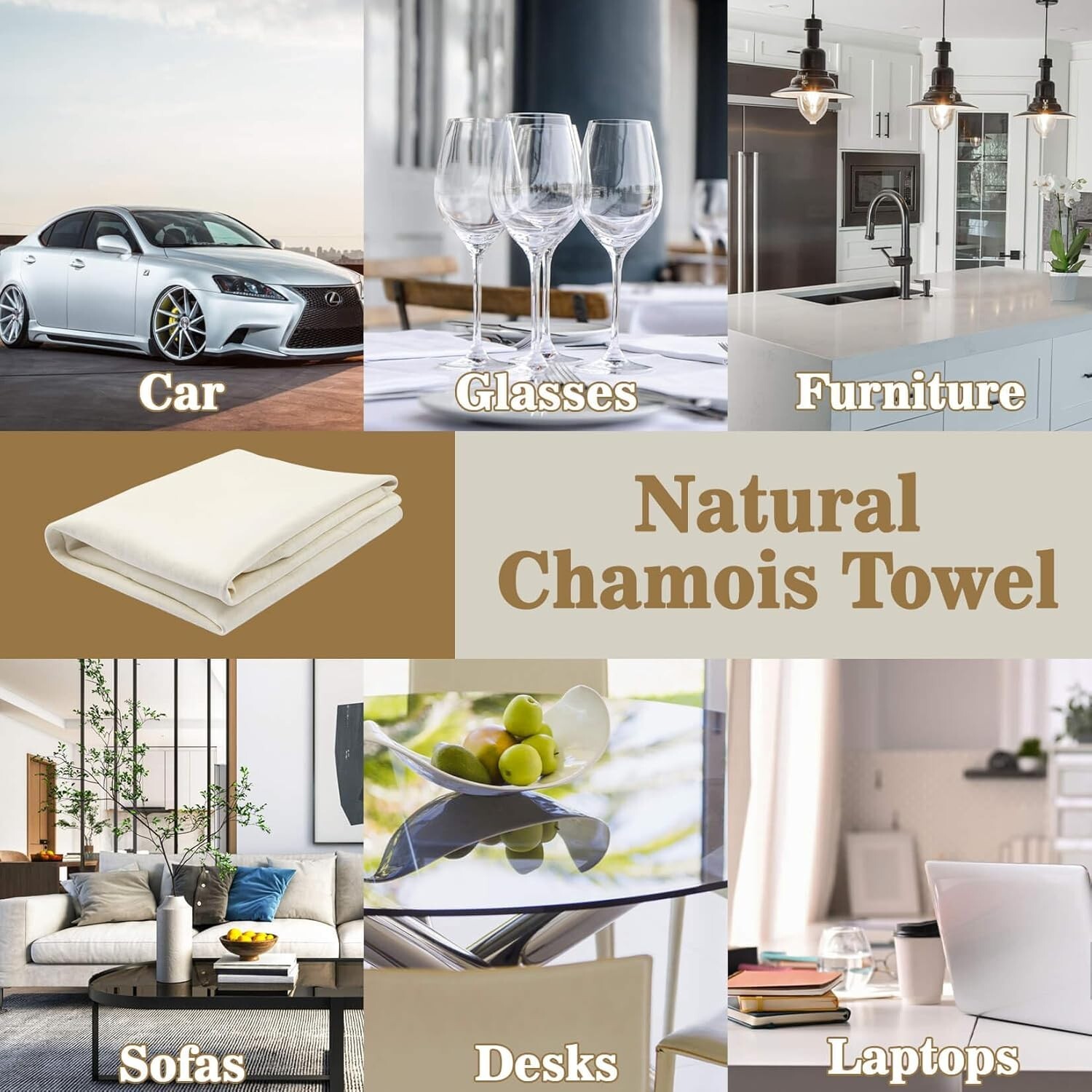New Chamois Cloth for Car -Sheepskin Cleaning Cloth Car Drying Towel Real