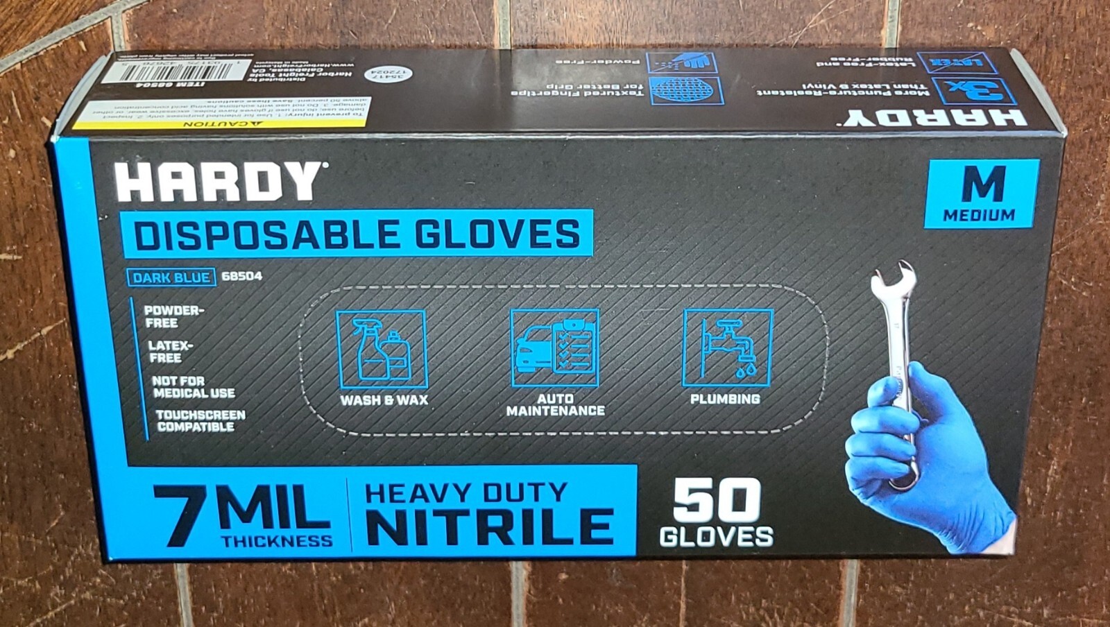 Hardy BLUE Heavy Duty M Nitrile Disposable Gloves ~50 Gloves Per Box~ 7 MIL
