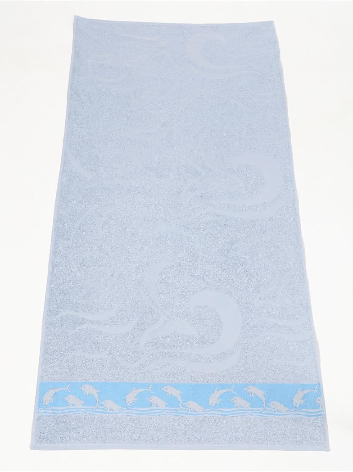 2-Piece Beach Towel Set Turquoise Dolphin Print 27.5×59 in Soft Absorbent for