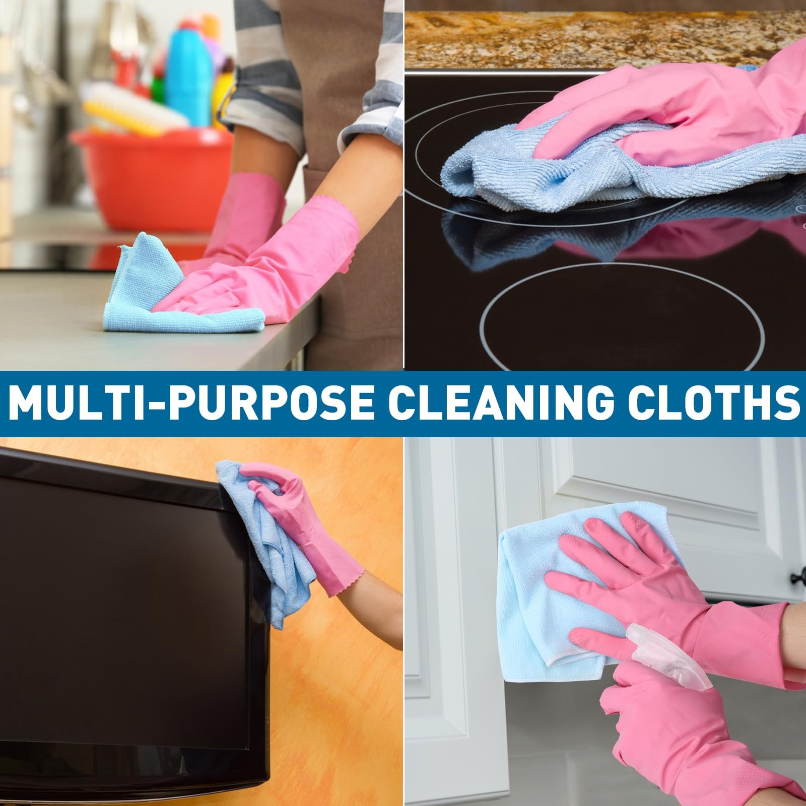 Microfiber Cleaning Cloth Set of 50 Towel Rag Car Polishing Detailing No-Scratch