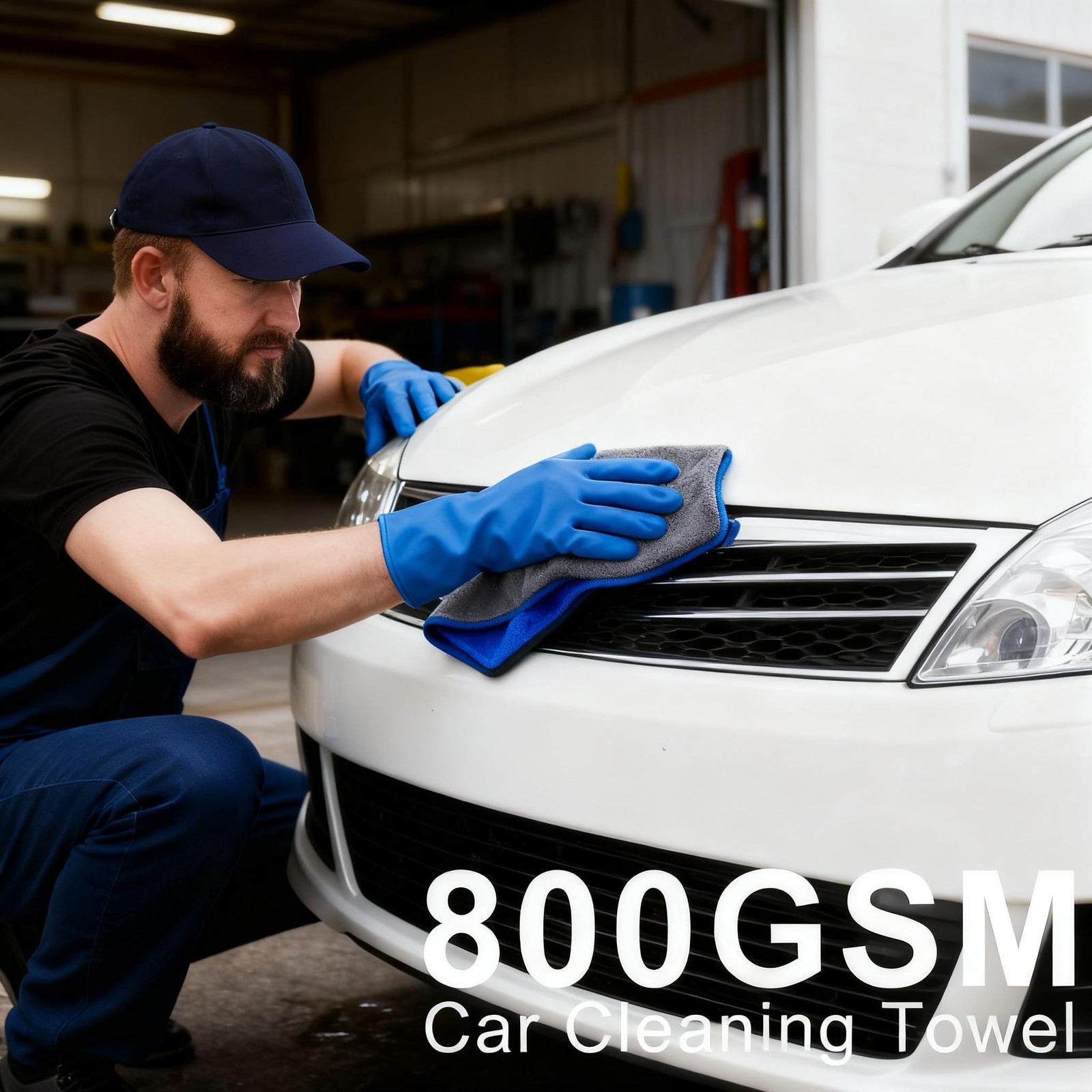 Toalla de limpieza de microfibra para coche grande, gruesa y de secado rápido