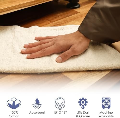 Terry Cloth Cleaning Rags (70 Pack), 100% Cotton Shop Towels, Lint-Free & Abs…