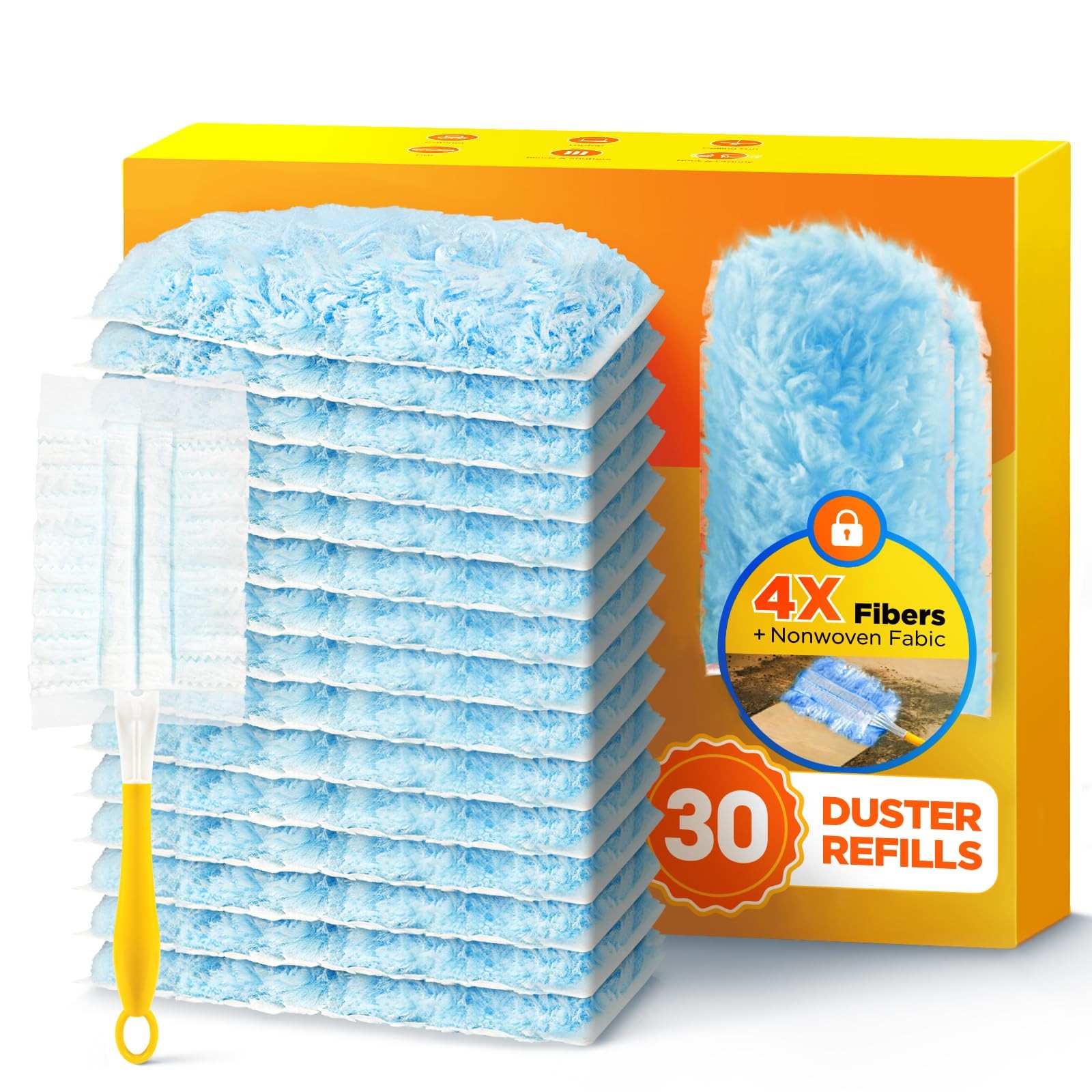 30 Count Duster Refill for Swiffer Duster with 1 Handle, One-Sided Disposable…