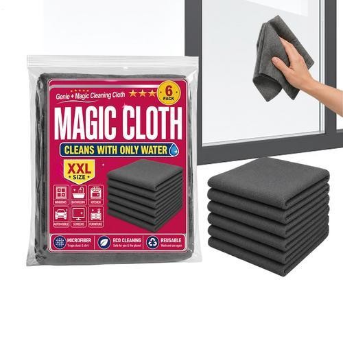 Genie Magic Cleaning Cloth 6-Pack,Microfiber Cleaning Cloths 16×12 Inch,Reusable