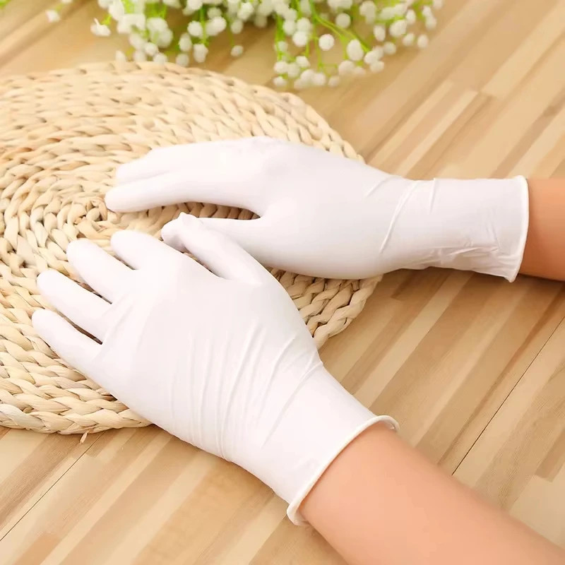 White Nitrile Gloves 50/100PCS Kitchen Cooking Cleaning Food Processing