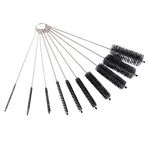10 Pieces Nylon Cleaning Bottle Brush Pipe Cleaning Brushes Tube Brushes Black