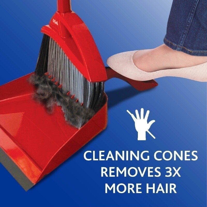 Power Corner Pet Pro Broom with Step on Dust Pan Hands-free Anti-static Home