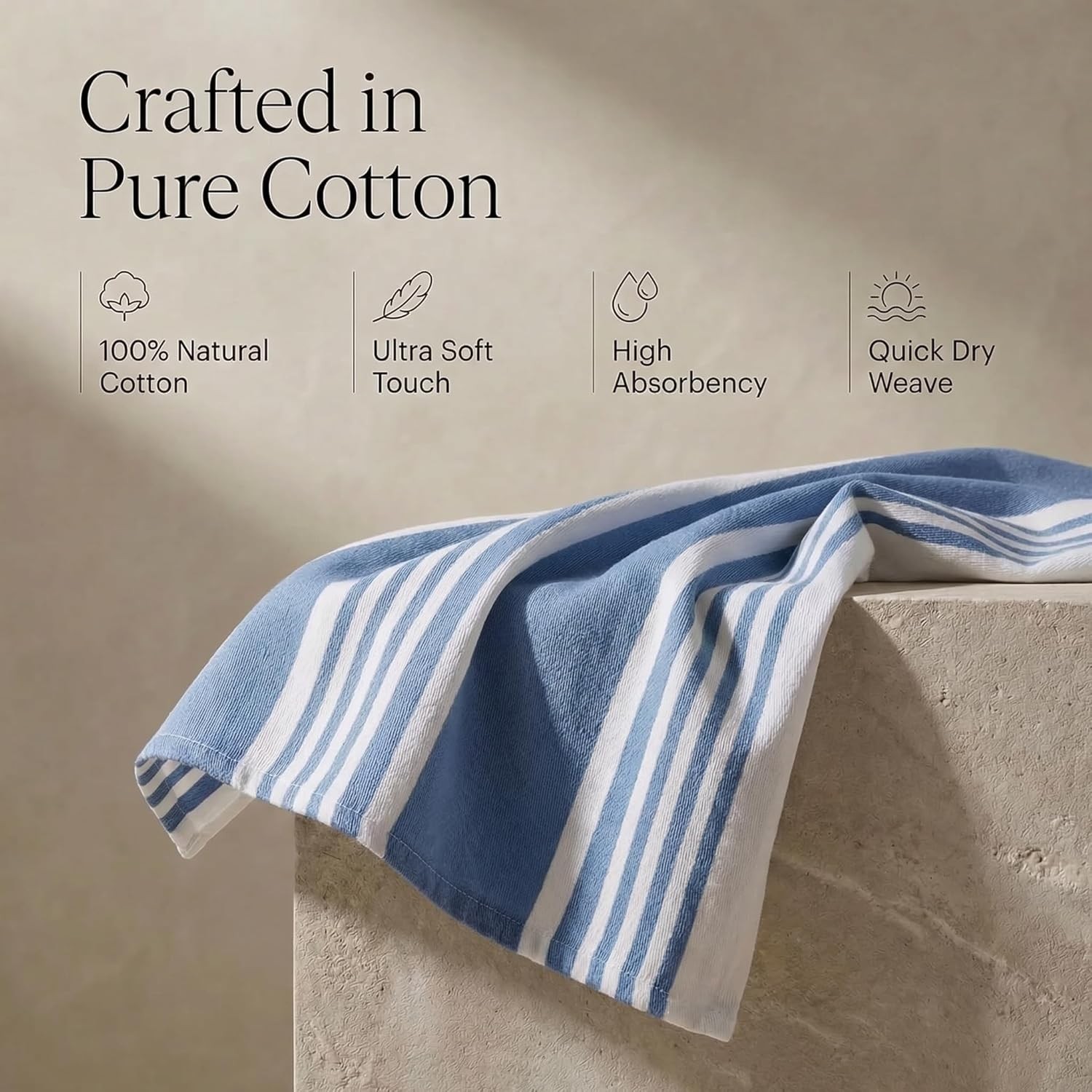 Kitchen Towels 100% Cotton Dish Towels for Kitchen (Set of 6) 20”x30” Dish
