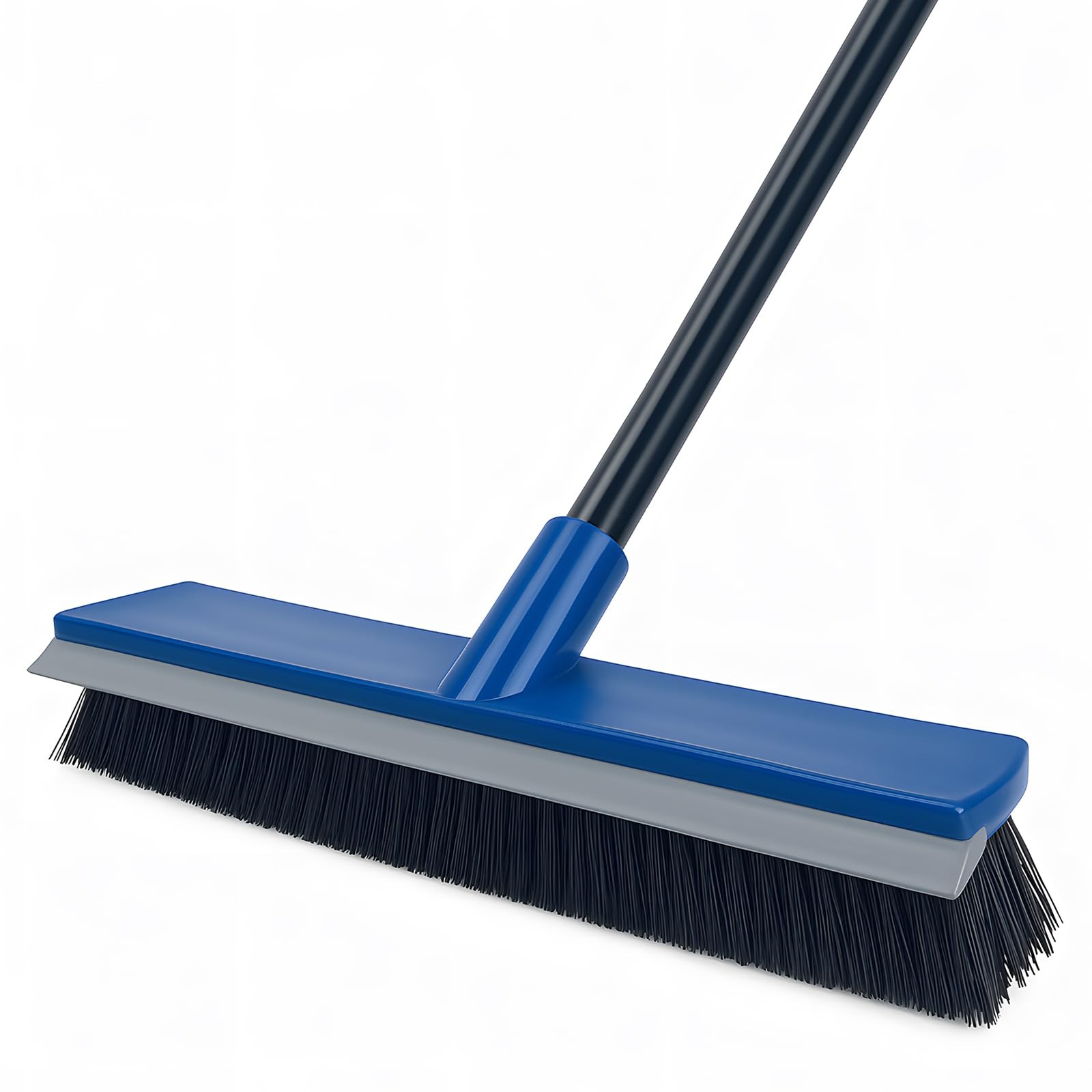 16 Inch 2-in-1 Squeegee Push Broom Outdoor Deck Brush 58″ Long Handle for Pat…