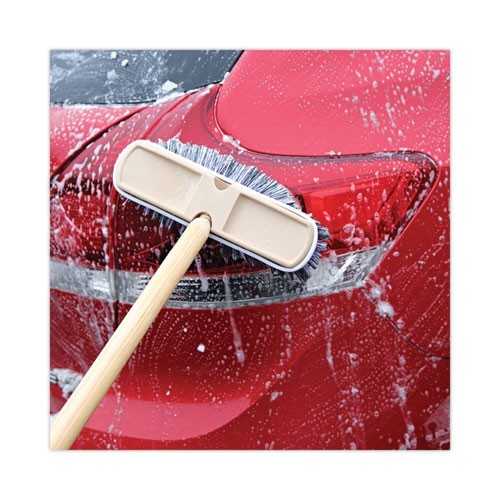 Boardwalk 10″ Brush with Vinyl Bumper, Black/White Polystyrene Bristles