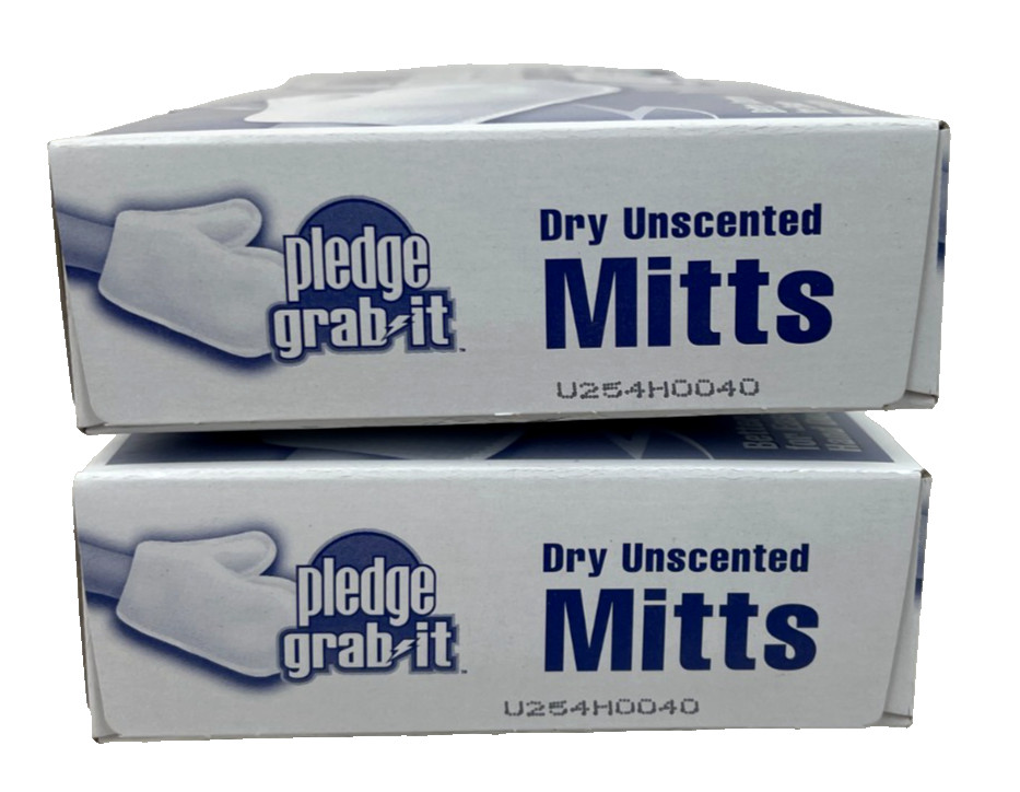2 Pledge Grab It Disposable Mitts Dry Unscented 10ct Hand Dusting New