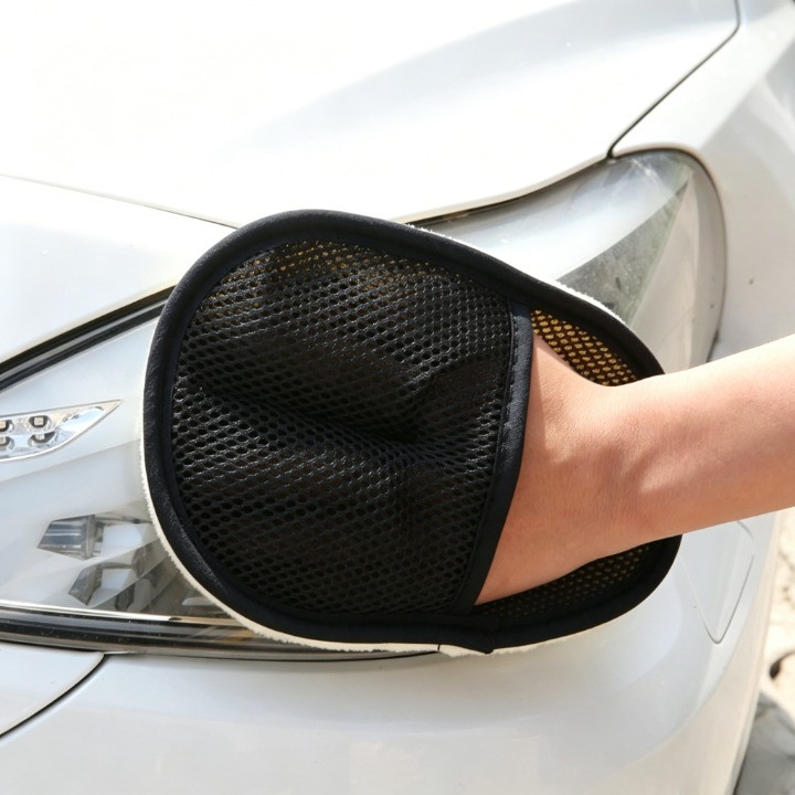 2 Pack Premium Car Wash Mitt Soft Plush Cleaning Gloves Scratch Free Auto Care