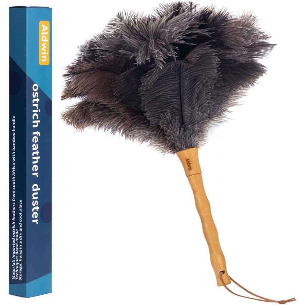 Ostrich Feather Duster, 16 inch Ostrich Feather Duster with Wood Handle