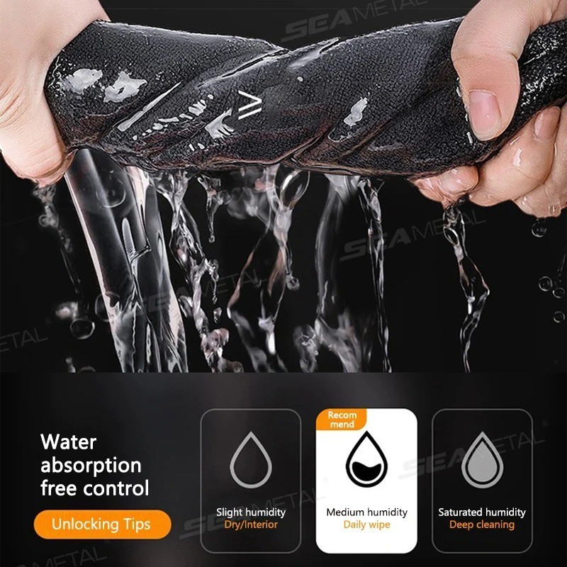 SEAMETAL Microfiber Car Wash Towel 500GSM Ultra Absorbent Double-Sided Cloth